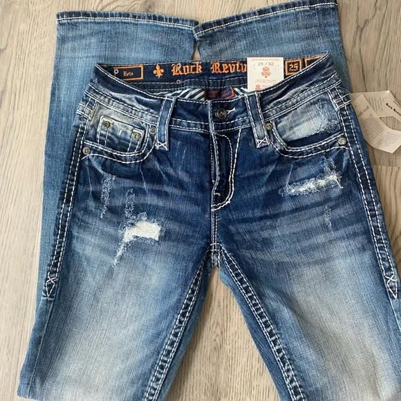 Rock Revival Evie 25/32 mid-rise boot cut jean EXCELLENT-NEW - Picture 3 of 14